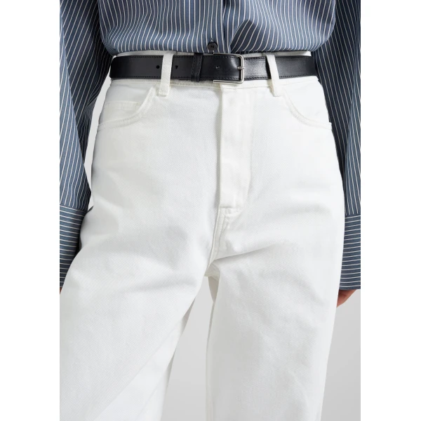 The Frankie Shop Nelton Barrel Leg Jeans – White, view 3