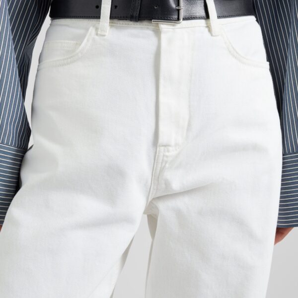 The Frankie Shop Nelton Barrel Leg Jeans - White - Oversized Minimalist Pants in White - Shop at Coveti