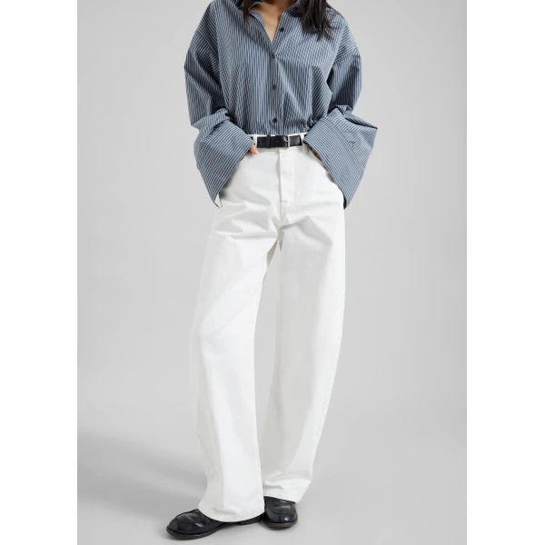The Frankie Shop Nelton Barrel Leg Jeans – White, view 4
