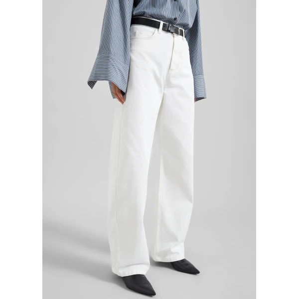 The Frankie Shop Nelton Barrel Leg Jeans – White, view 5