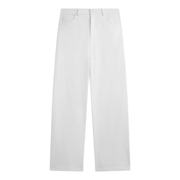 The Frankie Shop Nelton Barrel Leg Jeans - White - Oversized Minimalist Pants in White - Shop at Coveti