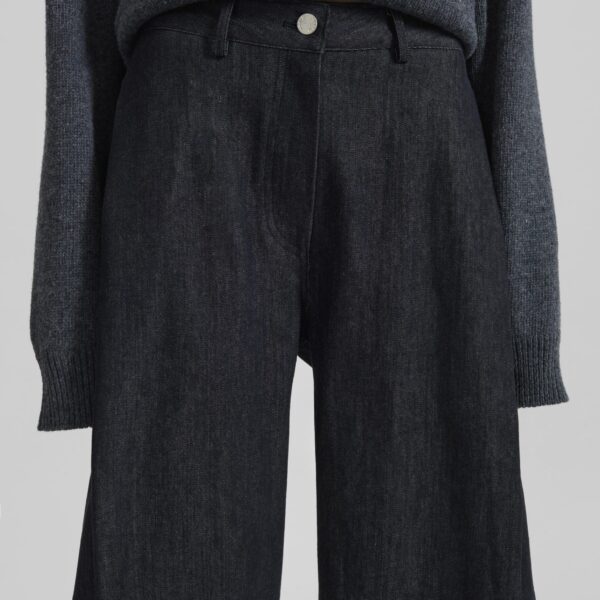 The Frankie Shop Nesna Barrel Leg Jeans - Black - Oversized Minimalist Pants in Black - Shop at Coveti