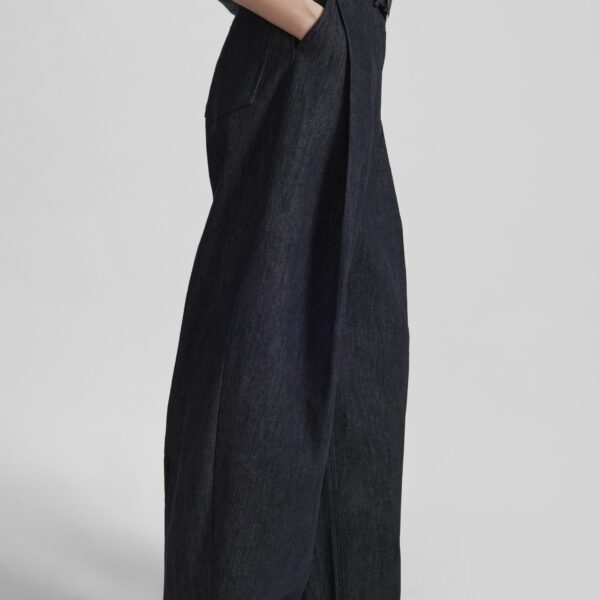 The Frankie Shop Nesna Barrel Leg Jeans - Black - Oversized Minimalist Pants in Black - Shop at Coveti