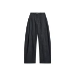 The Frankie Shop Nesna Barrel Leg Jeans - Black - Oversized Minimalist Pants in Black - Shop at Coveti