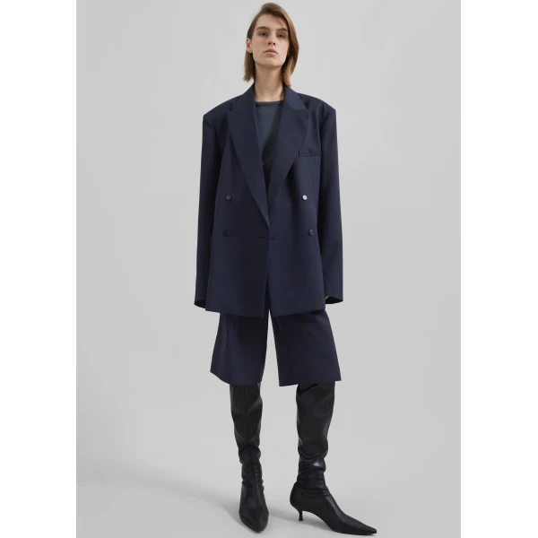 The Frankie Shop Newark Double Breasted Blazer – Navy, view 5