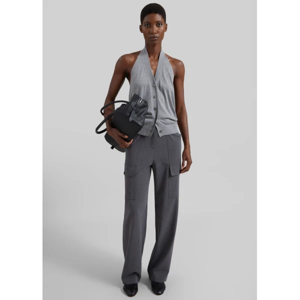 The Frankie Shop Nimi Knit Halter Top – Grey, view 4