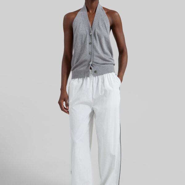 The Frankie Shop Nimi Knit Halter Top - Grey - Oversized Minimalist Tops in Grey - Shop at Coveti