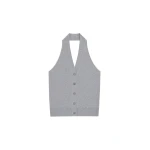 The Frankie Shop Nimi Knit Halter Top - Grey - Oversized Minimalist Tops in Grey - Shop at Coveti