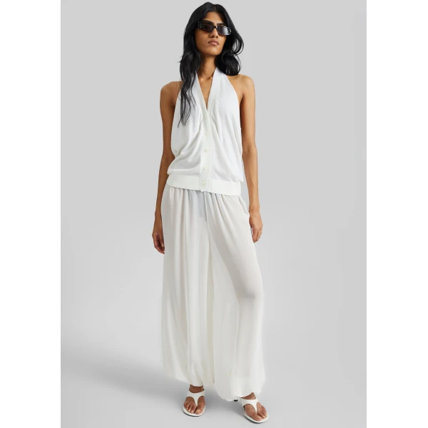 The Frankie Shop Nimi Knit Halter Top – White, view 4
