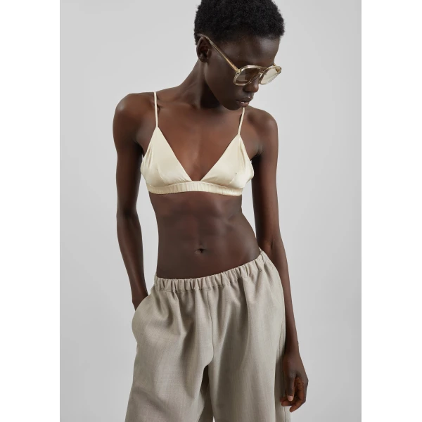 The Frankie Shop Nina Silk Bralette – Champagne, view 3