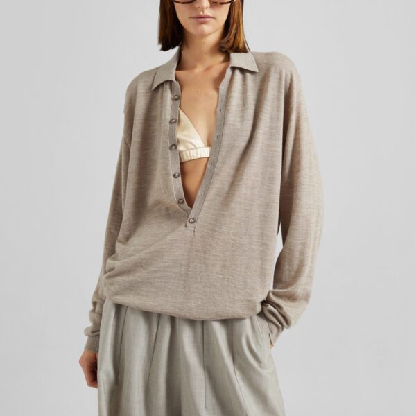 The Frankie Shop Nina Silk Bralette - Champagne - Oversized Minimalist Tops in Neutrals - Shop at Coveti