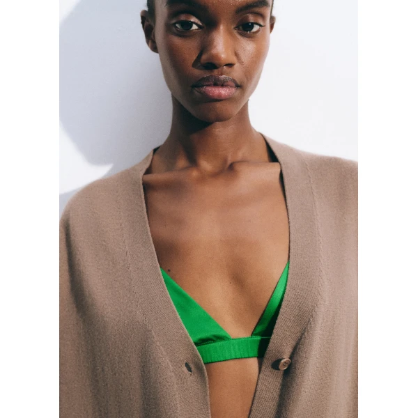 The Frankie Shop Nina Silk Bralette – Kelly Green, view 2