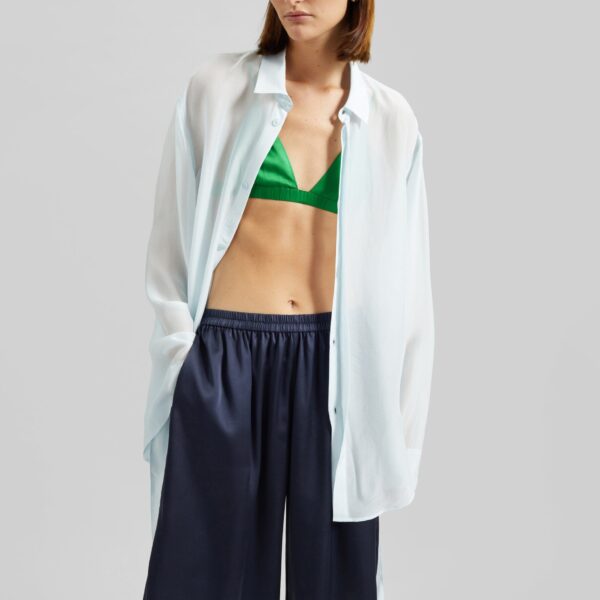The Frankie Shop Nina Silk Bralette - Kelly Green - Oversized Minimalist Tops in Green - Shop at Coveti