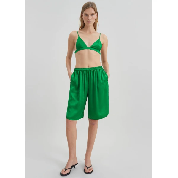 The Frankie Shop Nina Silk Bralette – Kelly Green, view 6