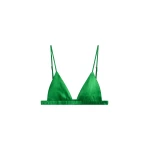 The Frankie Shop Nina Silk Bralette - Kelly Green - Oversized Minimalist Tops in Green - Shop at Coveti