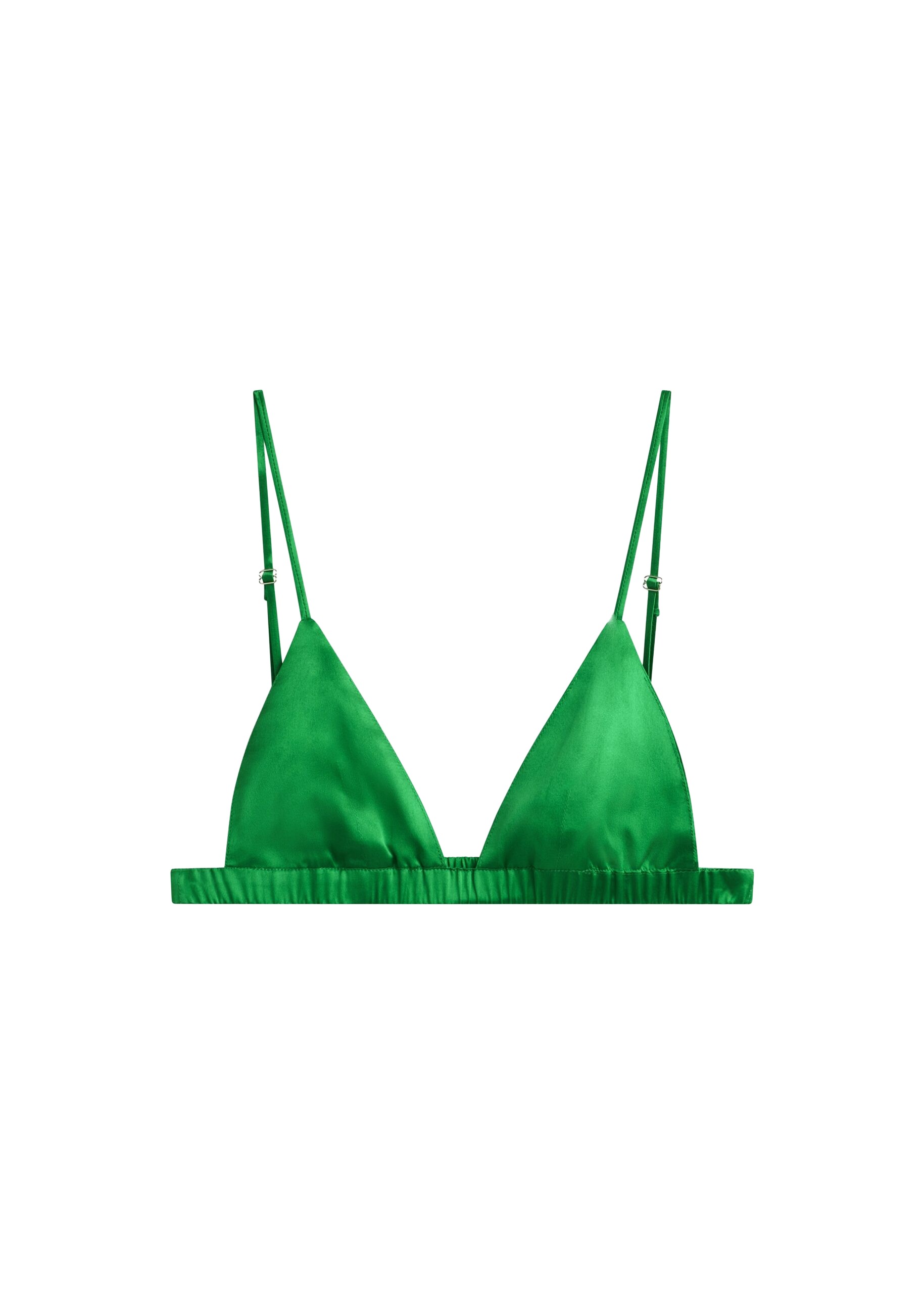 The Frankie Shop Nina Silk Bralette – Kelly Green