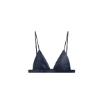 The Frankie Shop Nina Silk Bralette - Navy - Oversized Minimalist Tops in Blue - Shop at Coveti