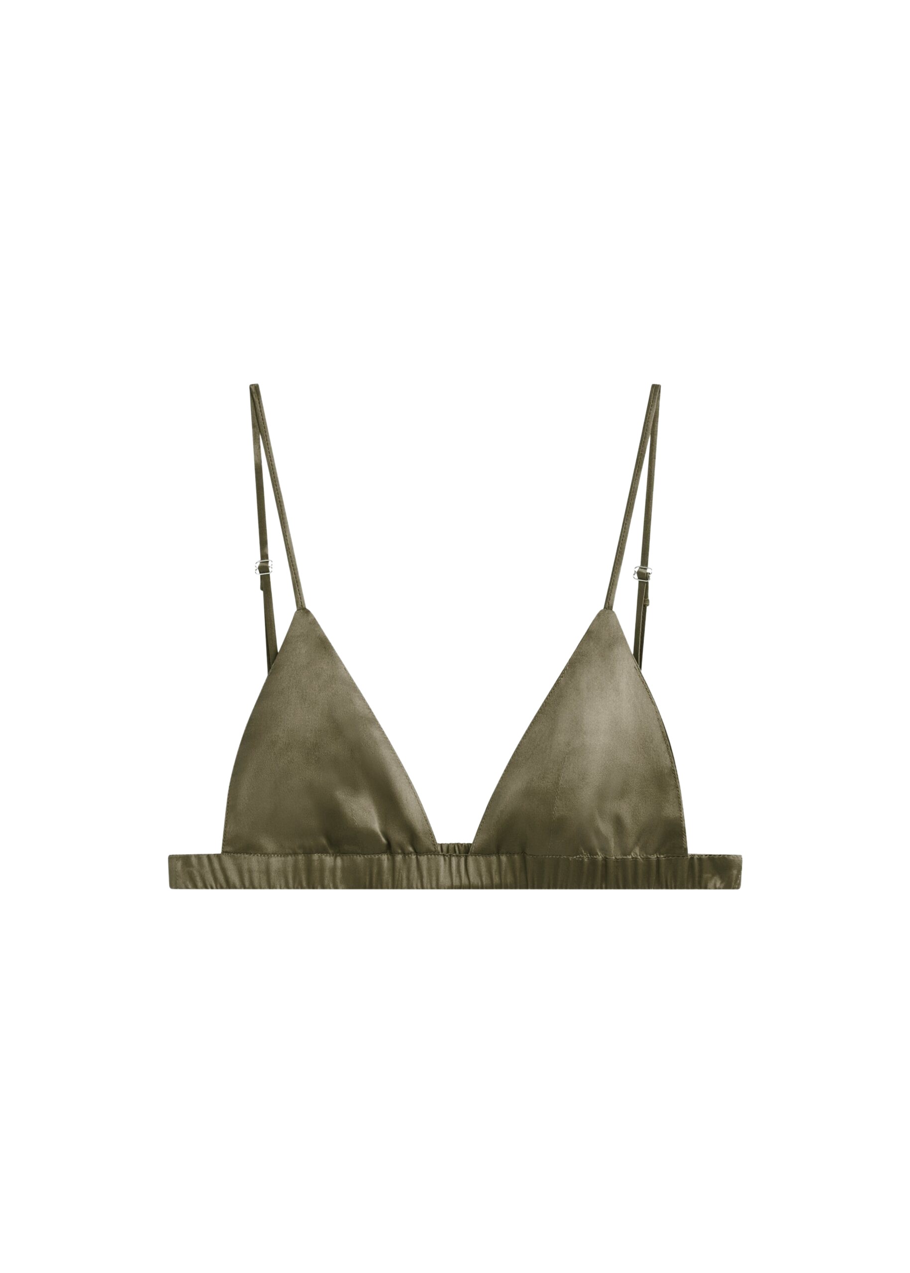 The Frankie Shop Nina Silk Bralette – Olive