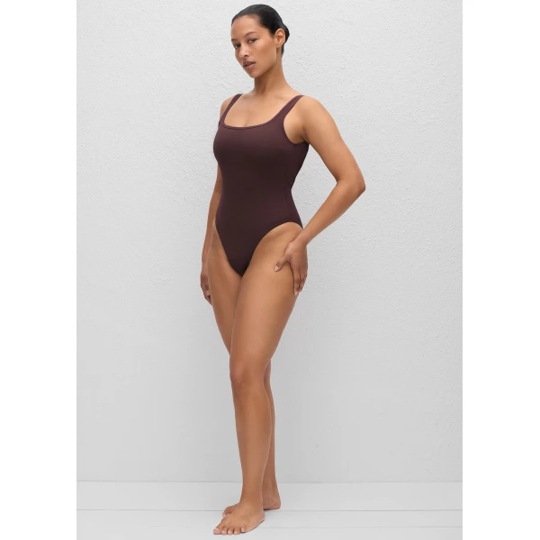 The Frankie Shop Nineties Maillot – Aubergine Crinkle, view 4