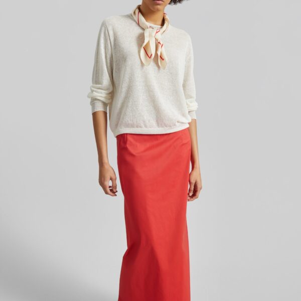The Frankie Shop Nisa Midi Skirt - Red - Oversized Minimalist Skirts in Red - Shop at Coveti