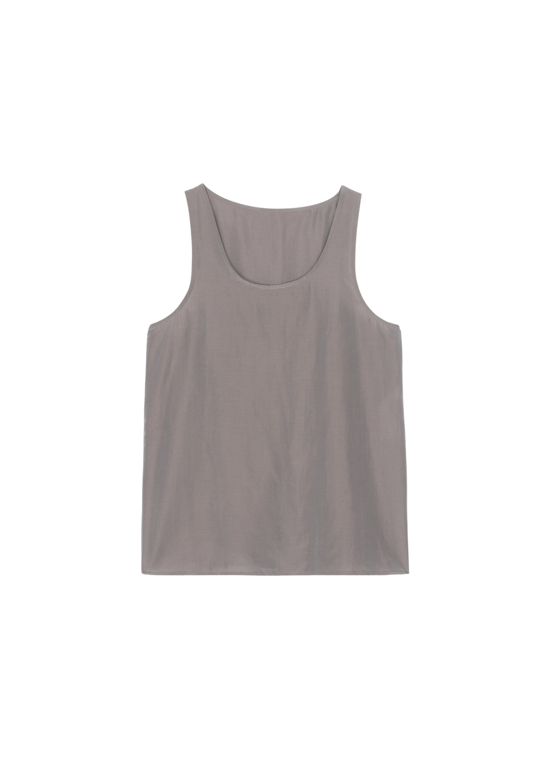 The Frankie Shop Nivee Lustrous Boxy Tank – Dark Taupe Top