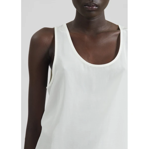 The Frankie Shop Nivee Lustrous Boxy Tank – Ivory Top, view 3