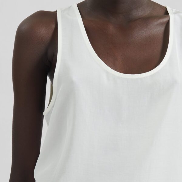 The Frankie Shop Nivee Lustrous Boxy Tank - Ivory - Oversized Minimalist Tops in Ivory - Shop at Coveti