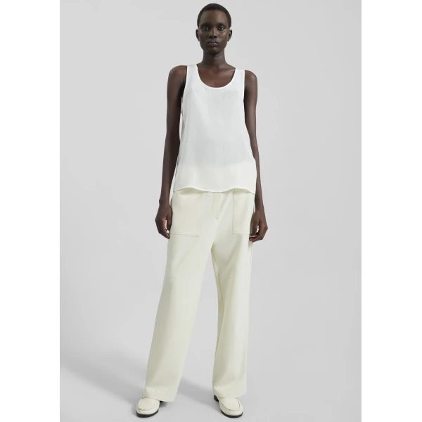 The Frankie Shop Nivee Lustrous Boxy Tank – Ivory Top, view 4