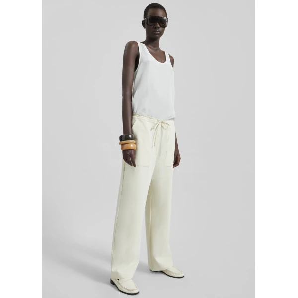 The Frankie Shop Nivee Lustrous Boxy Tank – Ivory Top, view 6