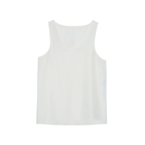 The Frankie Shop Nivee Lustrous Boxy Tank - Ivory - Oversized Minimalist Tops in Ivory - Shop at Coveti