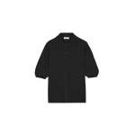 The Frankie Shop Nola Knit Polo Top - Black - Oversized Minimalist Tops in Black - Shop at Coveti
