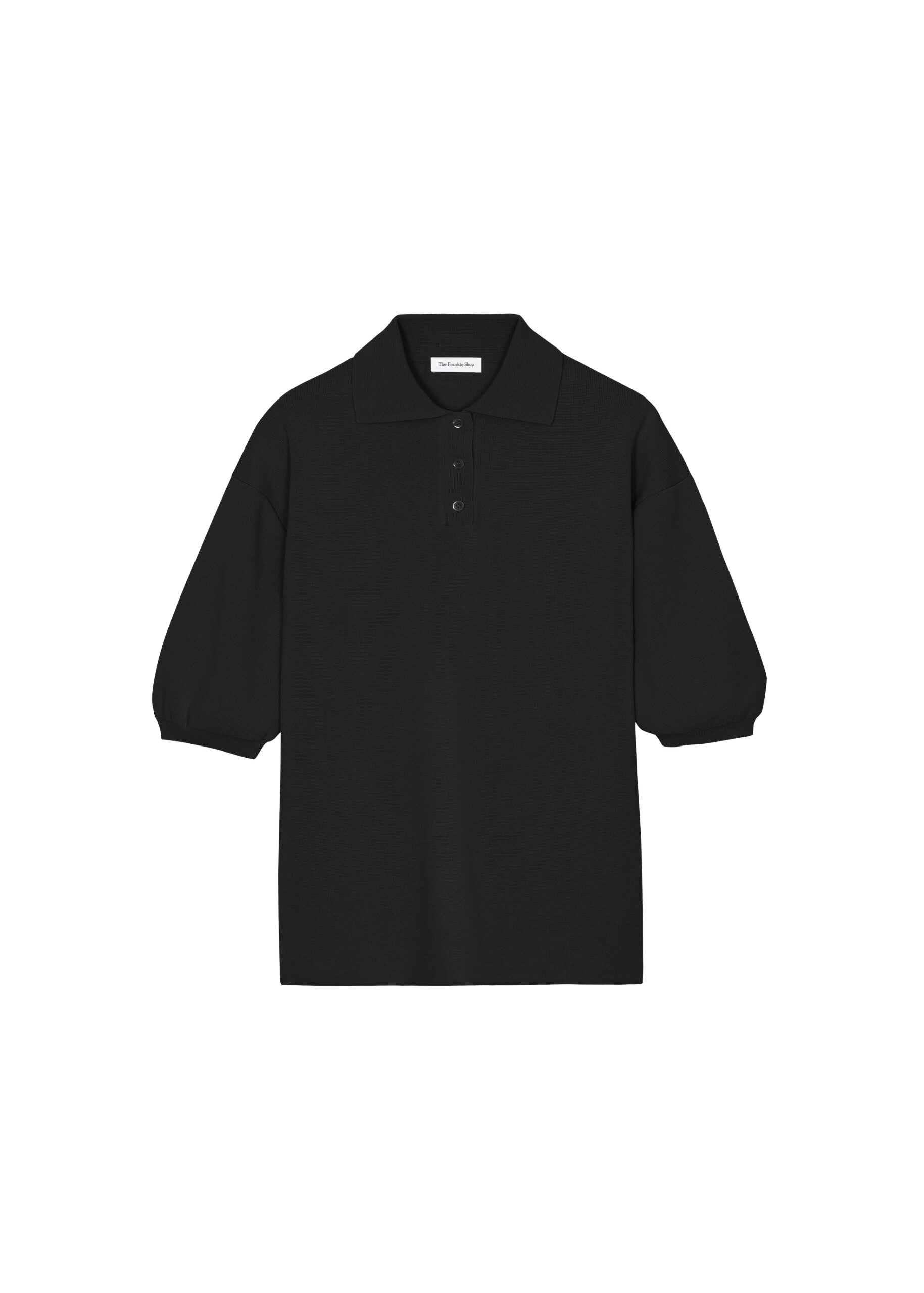 The Frankie Shop Nola Knit Polo Top – Black