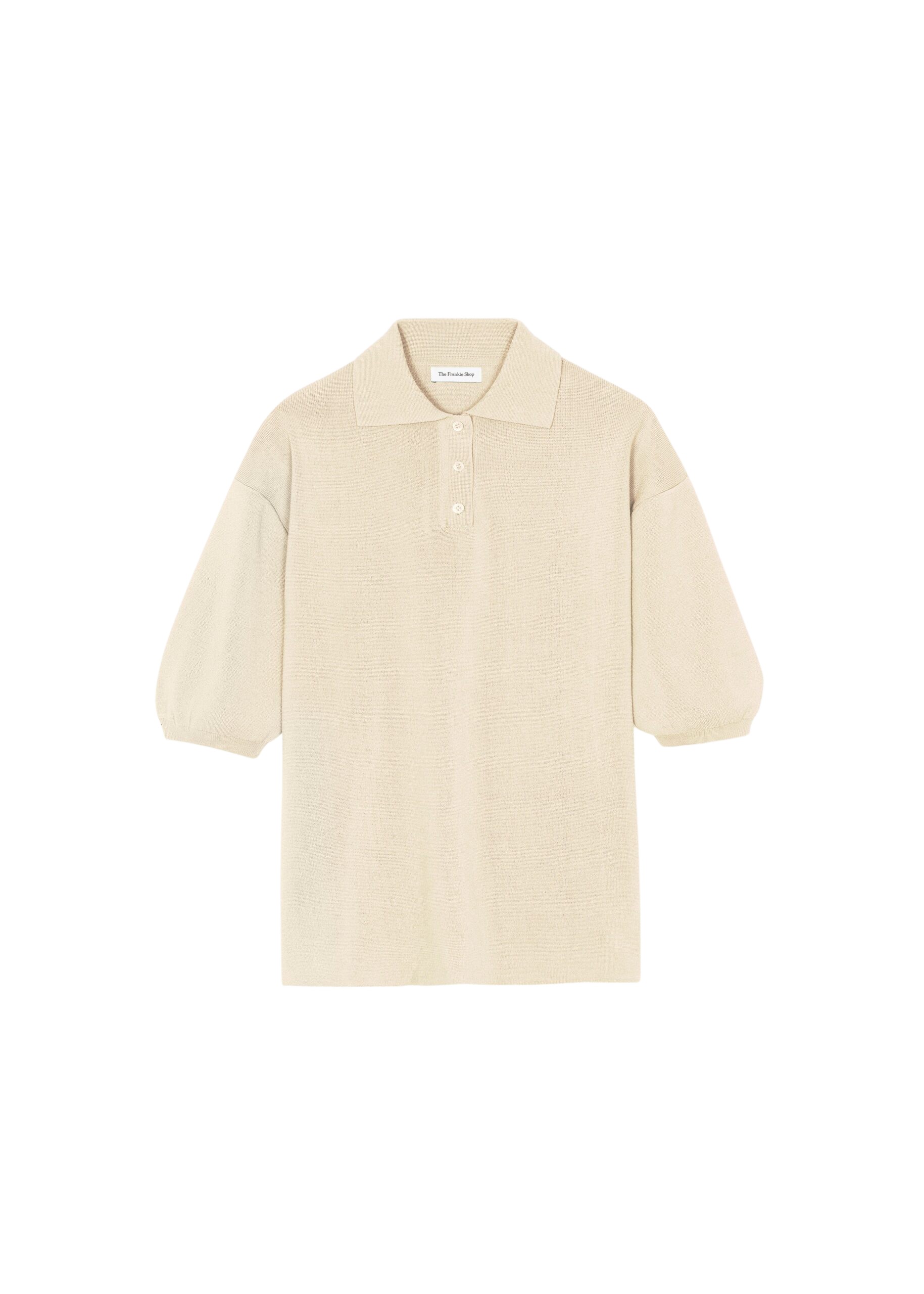 The Frankie Shop Nola Knit Polo Top – Cream