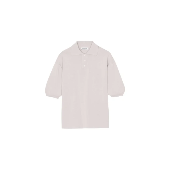 The Frankie Shop Nola Knit Polo Top - Slate Grey - Oversized Minimalist Tops in Grey - Shop at Coveti