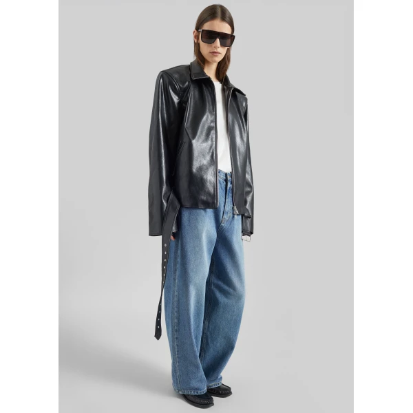 The Frankie Shop Norbury Faux Leather Jacket – Black, view 2