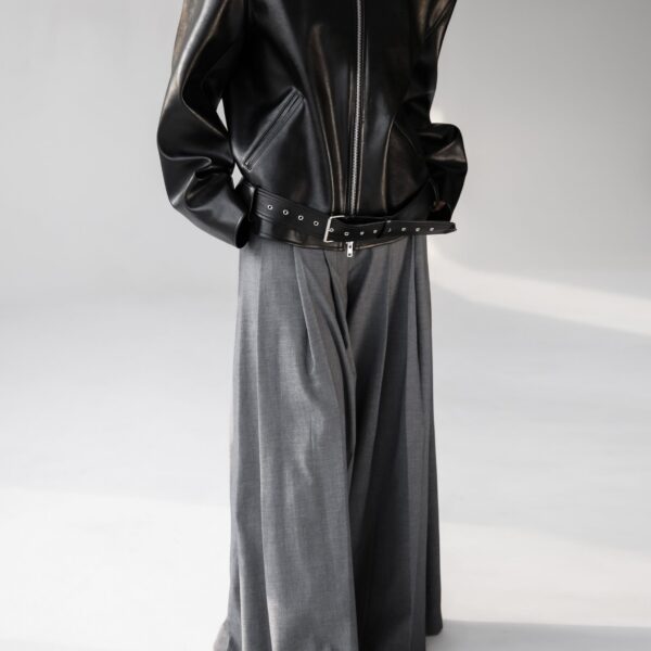 The Frankie Shop Norbury Faux Leather Jacket - Black - Oversized Minimalist Jackets in Black - Shop at Coveti