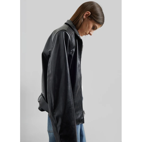 The Frankie Shop Norbury Faux Leather Jacket – Black, view 5