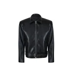 The Frankie Shop Norbury Faux Leather Jacket - Black - Oversized Minimalist Jackets in Black - Shop at Coveti