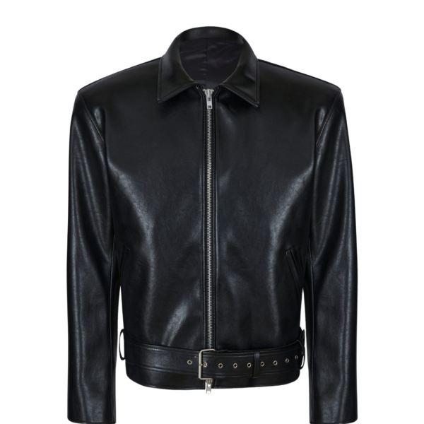 The Frankie Shop Norbury Faux Leather Jacket - Black - Oversized Minimalist Jackets in Black - Shop at Coveti