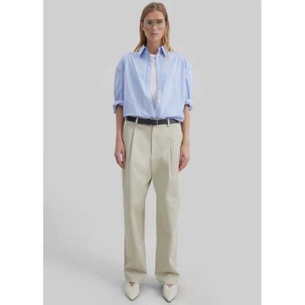 The Frankie Shop Norstrand Cotton Chino Trousers – Light Beige, view 2
