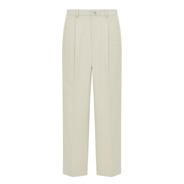 The Frankie Shop Norstrand Cotton Chino Trousers - Light Beige - Oversized Minimalist Pants in Beige - Shop at Coveti