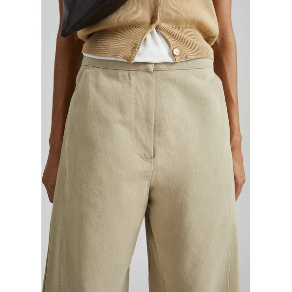 The Frankie Shop Noyon Barrel Leg Pants – Beige, view 4