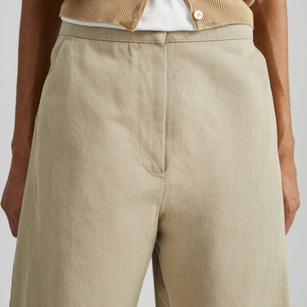 The Frankie Shop Noyon Barrel Leg Pants - Beige - Oversized Minimalist Pants in Beige - Shop at Coveti