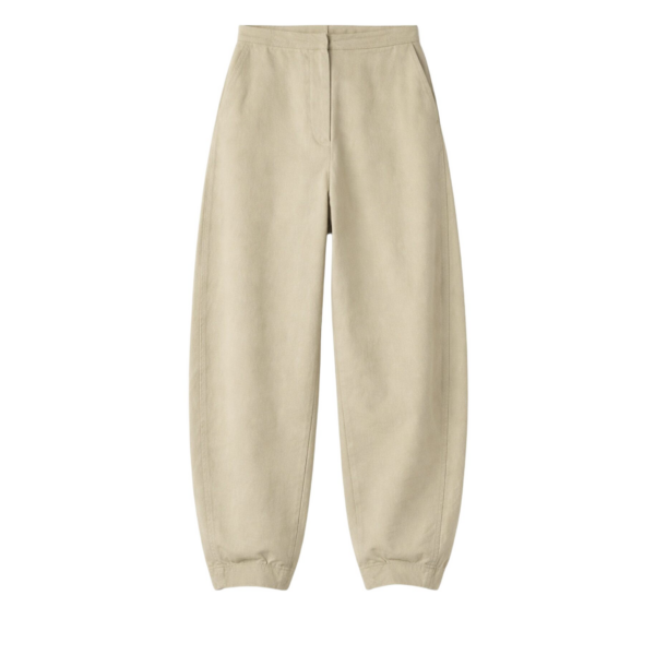 The Frankie Shop Noyon Barrel Leg Pants - Beige - Oversized Minimalist Pants in Beige - Shop at Coveti