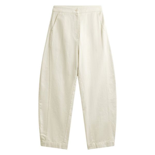 The Frankie Shop Noyon Barrel Leg Pants - Cream - Oversized Minimalist Pants in Ivory - Shop at Coveti