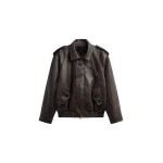 The Frankie Shop Nyland Faux Leather Padded Jacket - Brown - Oversized Minimalist Jackets in Beige - Shop at Coveti