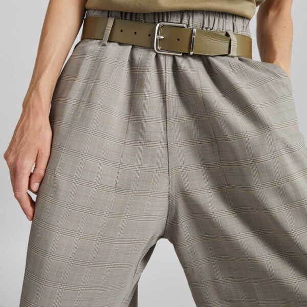 The Frankie Shop Oakdale Track Pants - Beige Glen Plaid - Oversized Minimalist Pants in Multicolour - Shop at Coveti