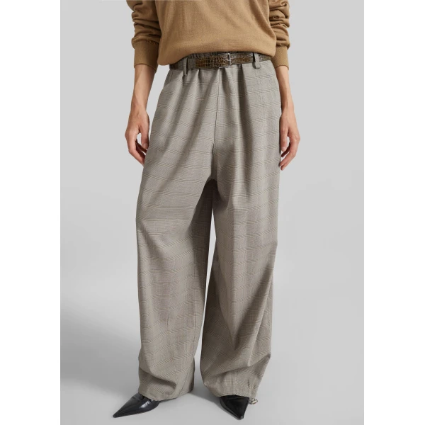 The Frankie Shop Oakdale Track Pants – Beige Glen Plaid, view 4