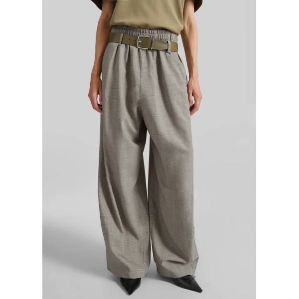 The Frankie Shop Oakdale Track Pants – Beige Glen Plaid, view 6
