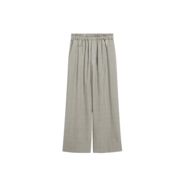 The Frankie Shop Oakdale Track Pants - Beige Glen Plaid - Oversized Minimalist Pants in Multicolour - Shop at Coveti